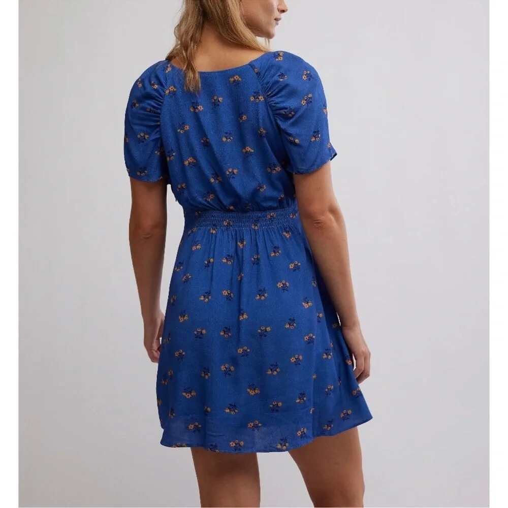 Free People Everyone's Favorite Mini Dress Blue Size Small NWT - Picture 4 of 7
